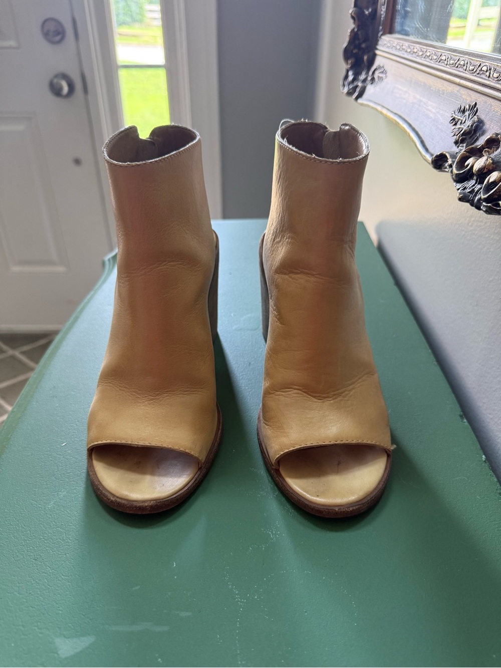 Steve Madden Tan Open-Toe Ankle Boot Mules